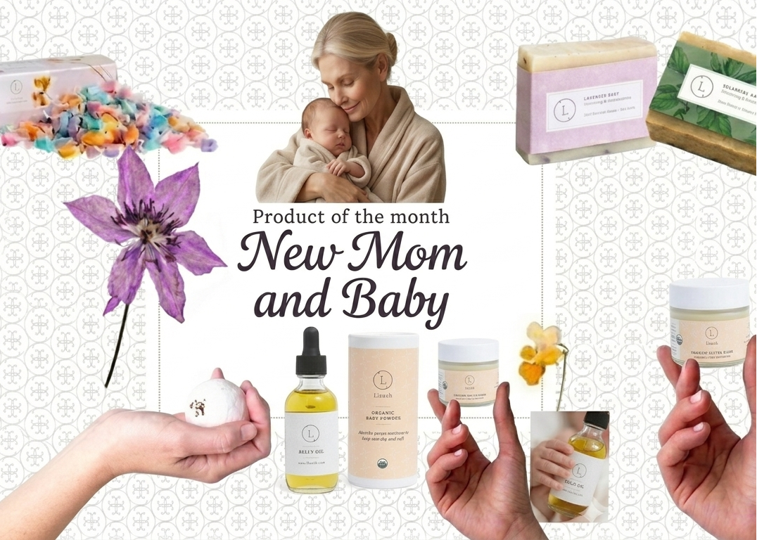 PRODUCT OF THE MONTH SUBSCRIPTION for NEW MOM and BABY - Will be shipped every month for one year by Lizush