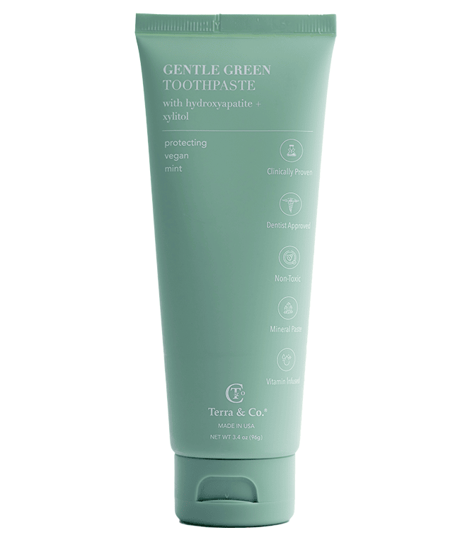 Gentle Green™ Sensitive Toothpaste with Hydroxyapatite & B12 (Fluoride-Free, Natural Enamel Support & Sensitive Teeth Relief) by Terra & Co.