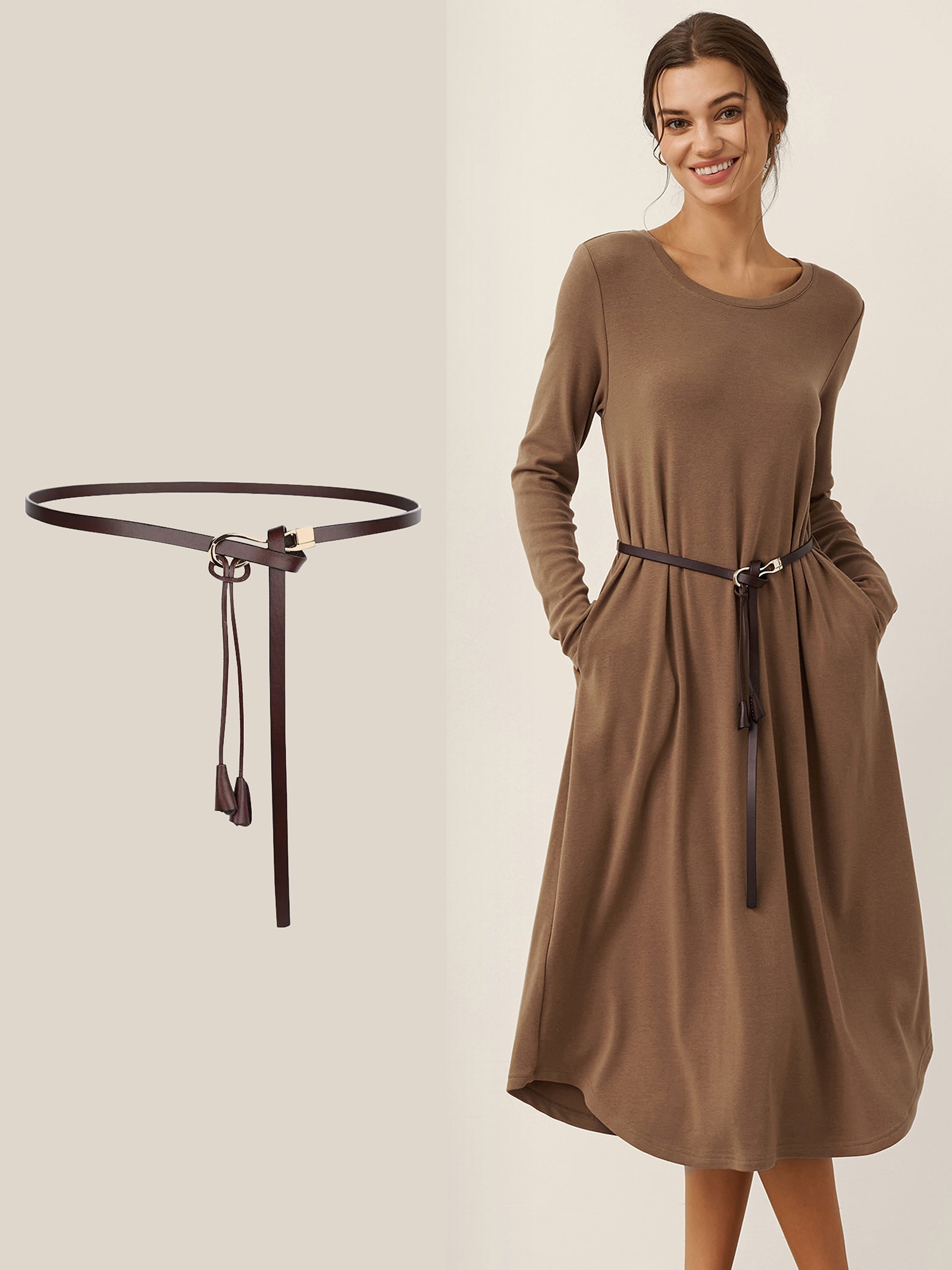 Recycled Leather Belt Versatile Styling For Dress And Blazer VIVETTE by LINTICO
