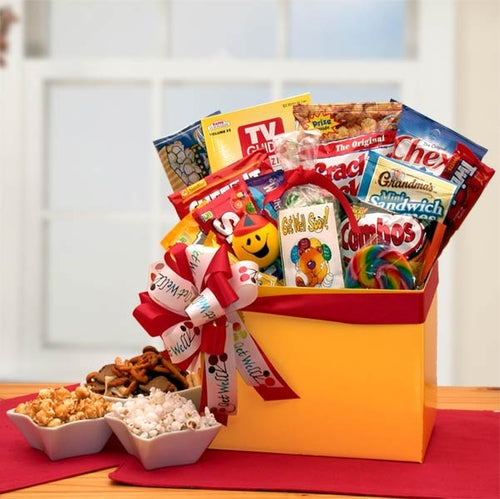 Get Well Wishes Gift Box - Sunny Yellow Get Well Soon Basket