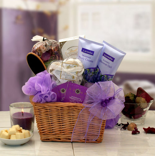 Lavender Relaxation Spa Gift Basket - Luxury Spa Set for Women