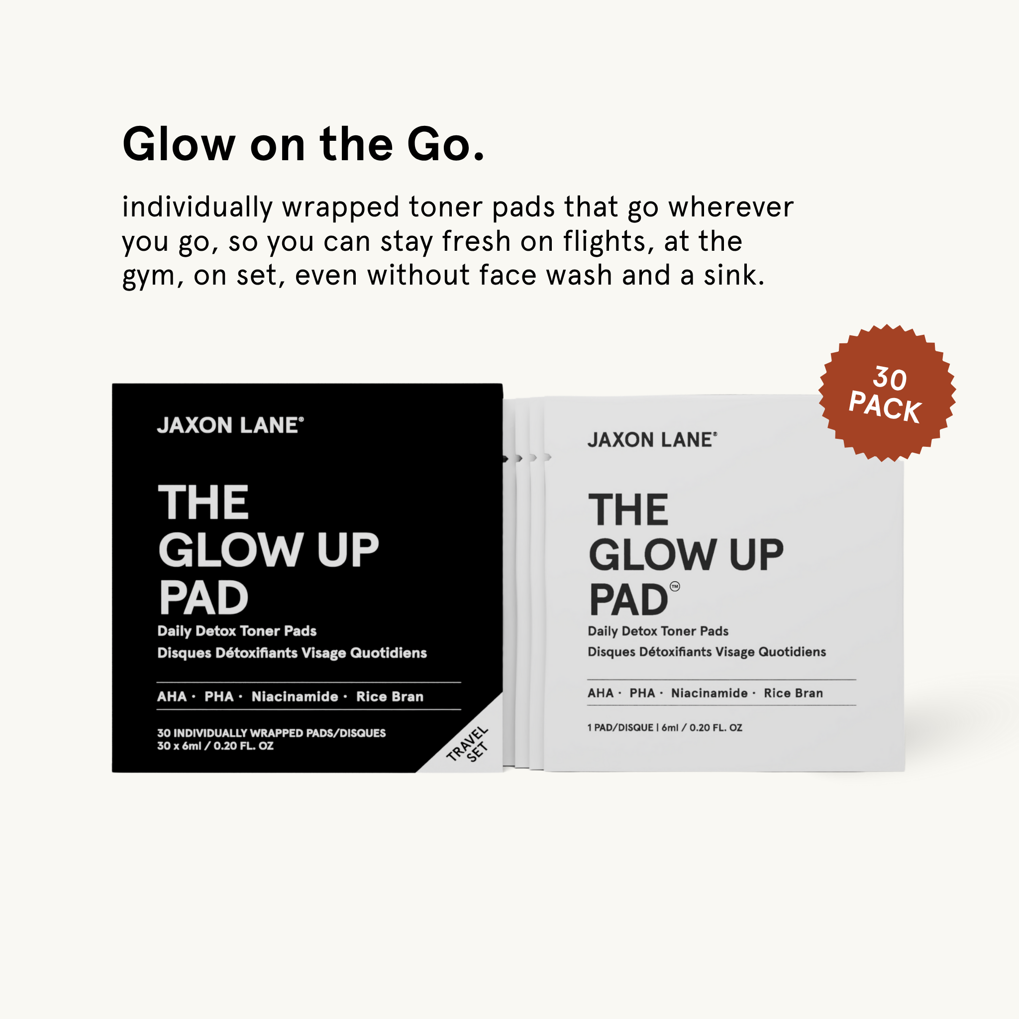 Glow Up Pad - Travel Box (30 Individually Wrapped Pads) DestGlow