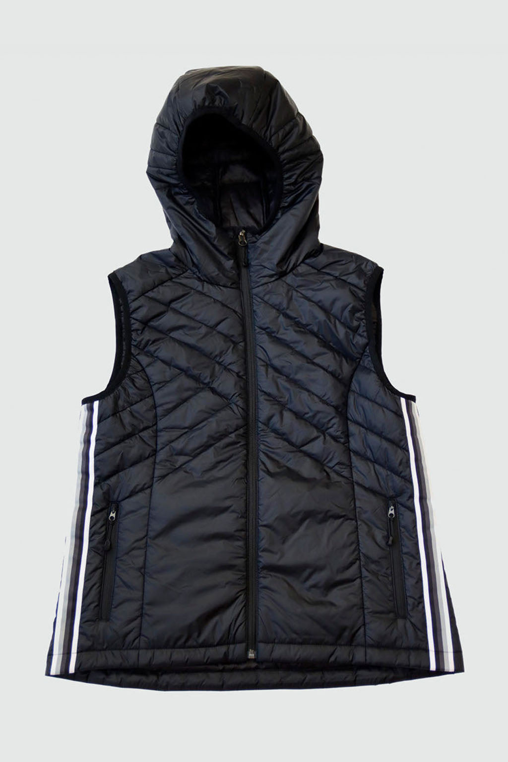 Powerstripe Eco-Friendly Down Hooded Vest by Goal Five