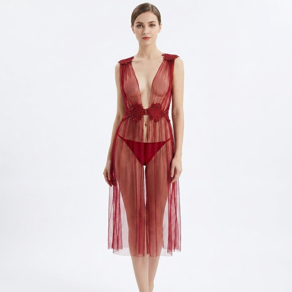 Goddess Tease Sheer Gown 2 Piece Set by Lingerie By Coco