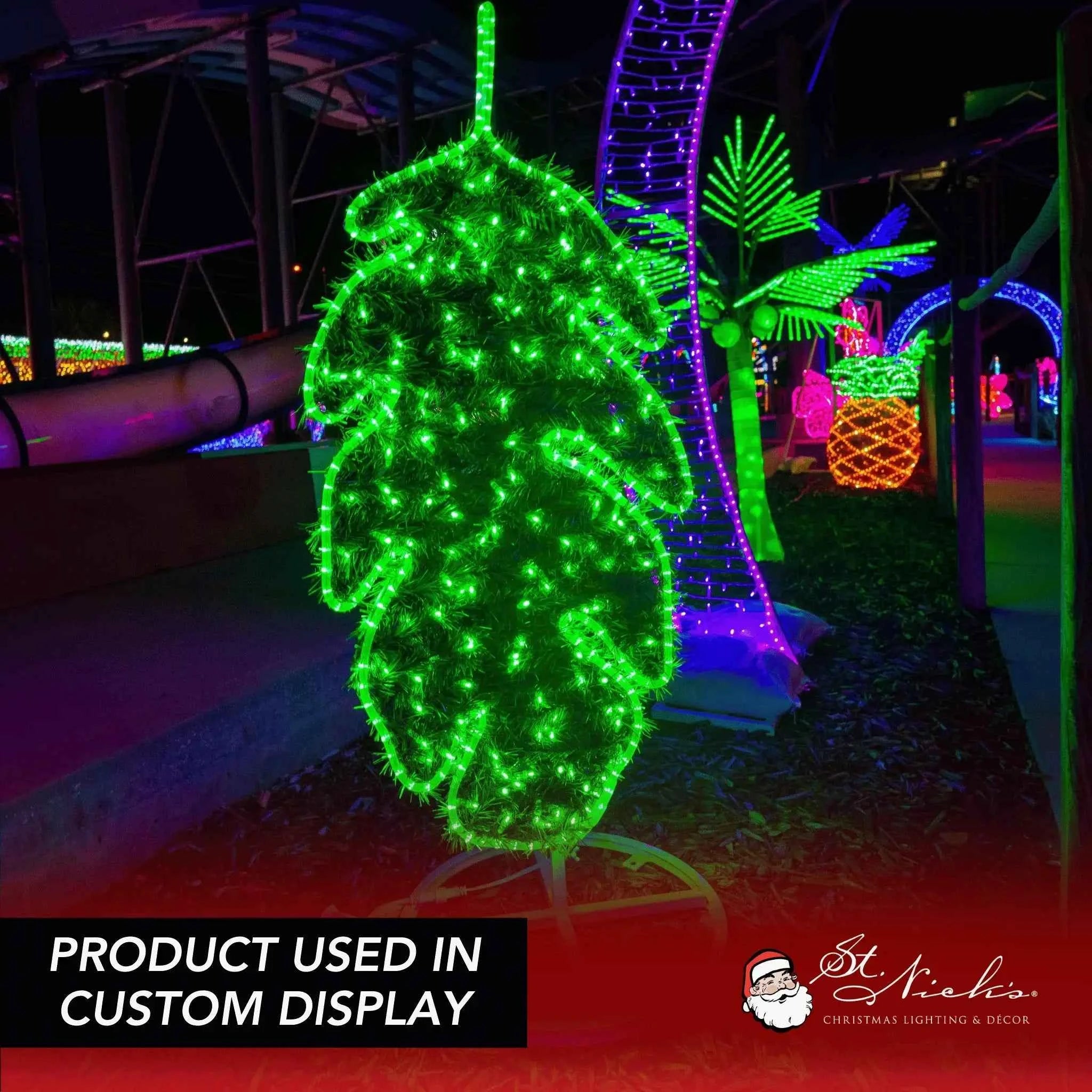 LED Mini Lights 5MM Green Twinkle Green Wire 6" Spacing