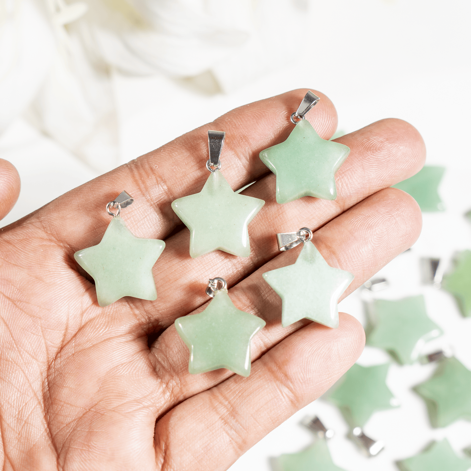 Green Aventurine Star Pendant Necklace – Natural Crystal Gemstone Jewelry DestGlow