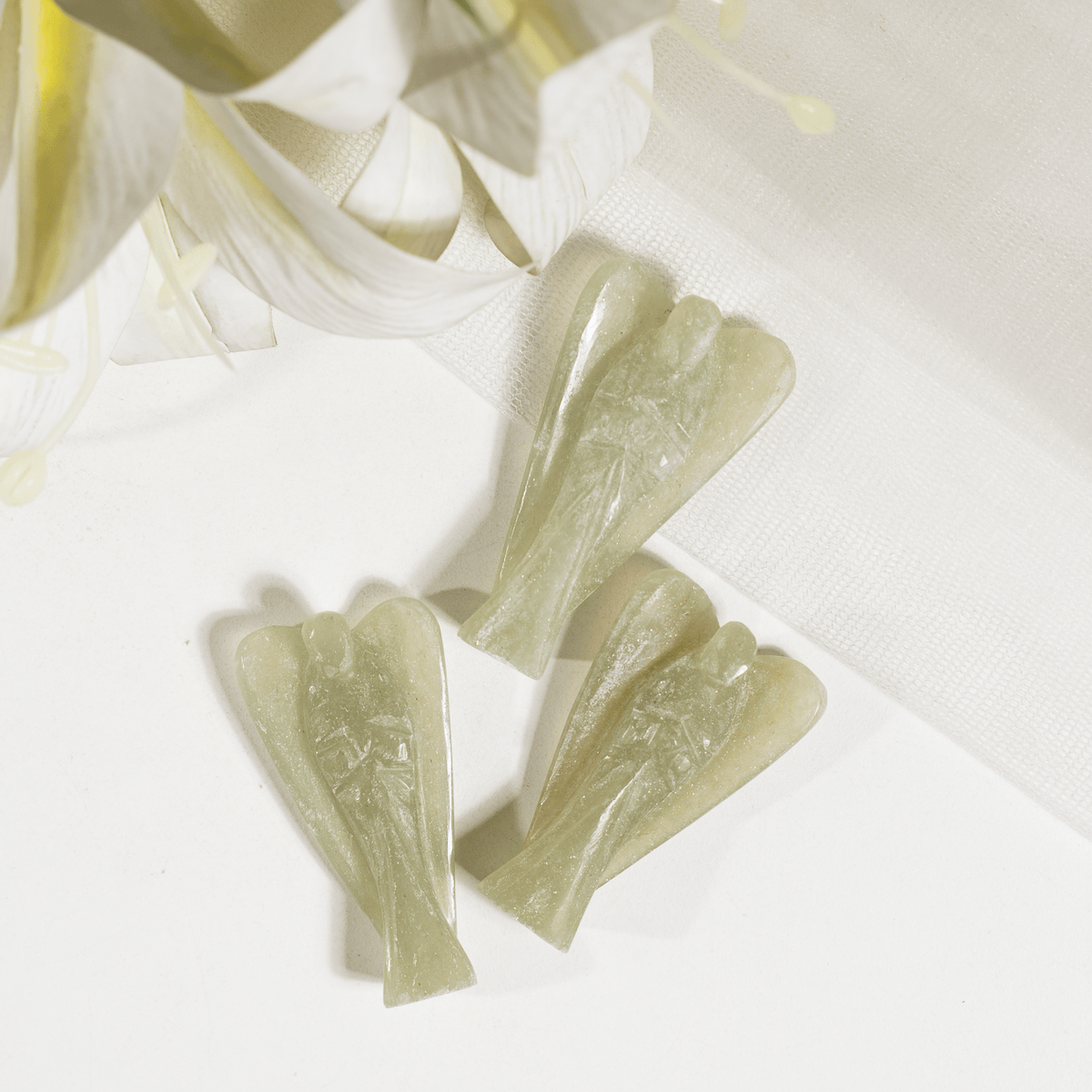 Green Aventurine Crystal Angel Pocket Guardian DestGlow