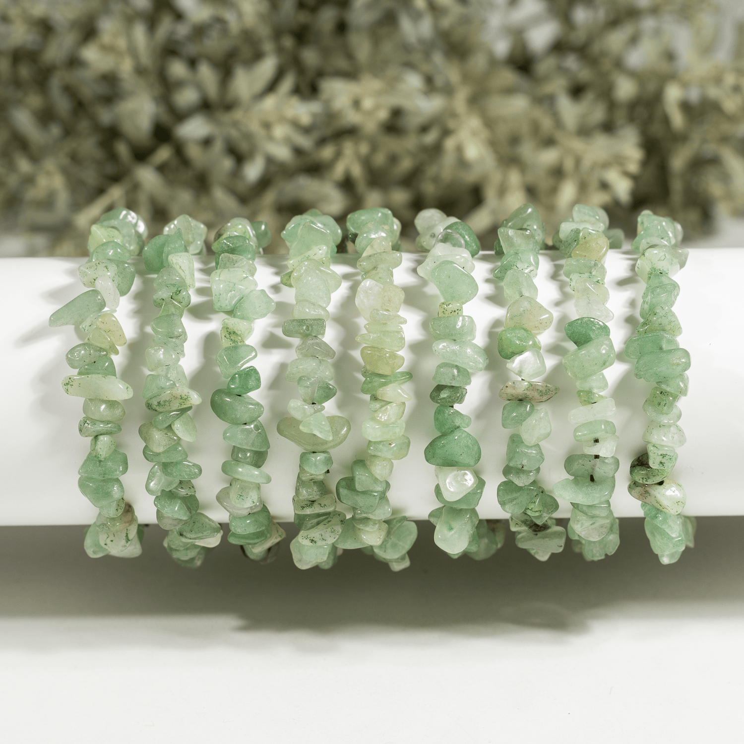 Green Aventurine Chip Bracelet (Attraction and Peace Of Mind) DestGlow