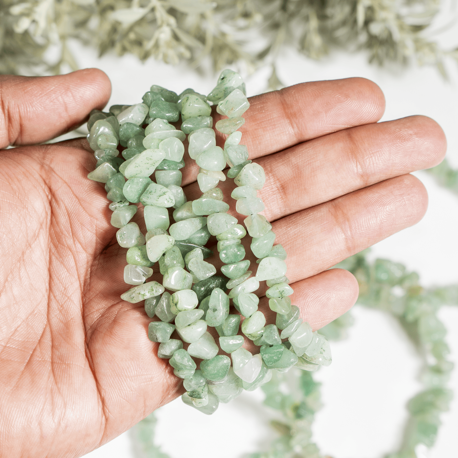 Green Aventurine Chip Bracelet (Attraction and Peace Of Mind) DestGlow