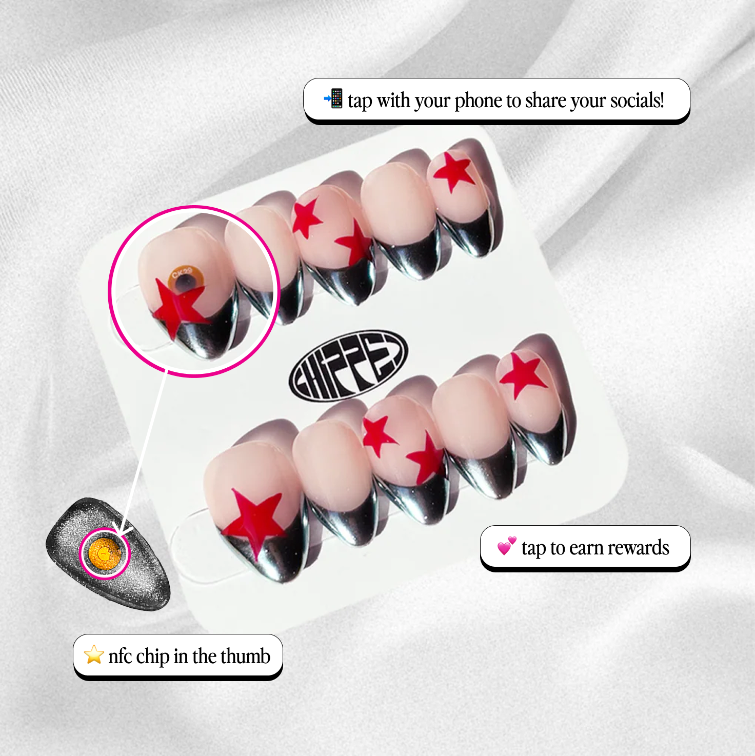 Accelerate 🇺🇸 NFC Nails That Share Your Socials - DestGlow