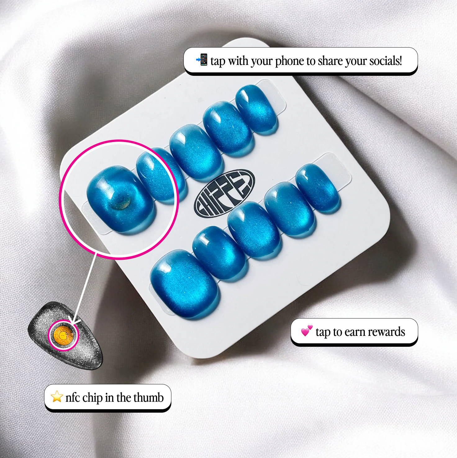 Based 🟦 NFC Nails That Share Your Socials