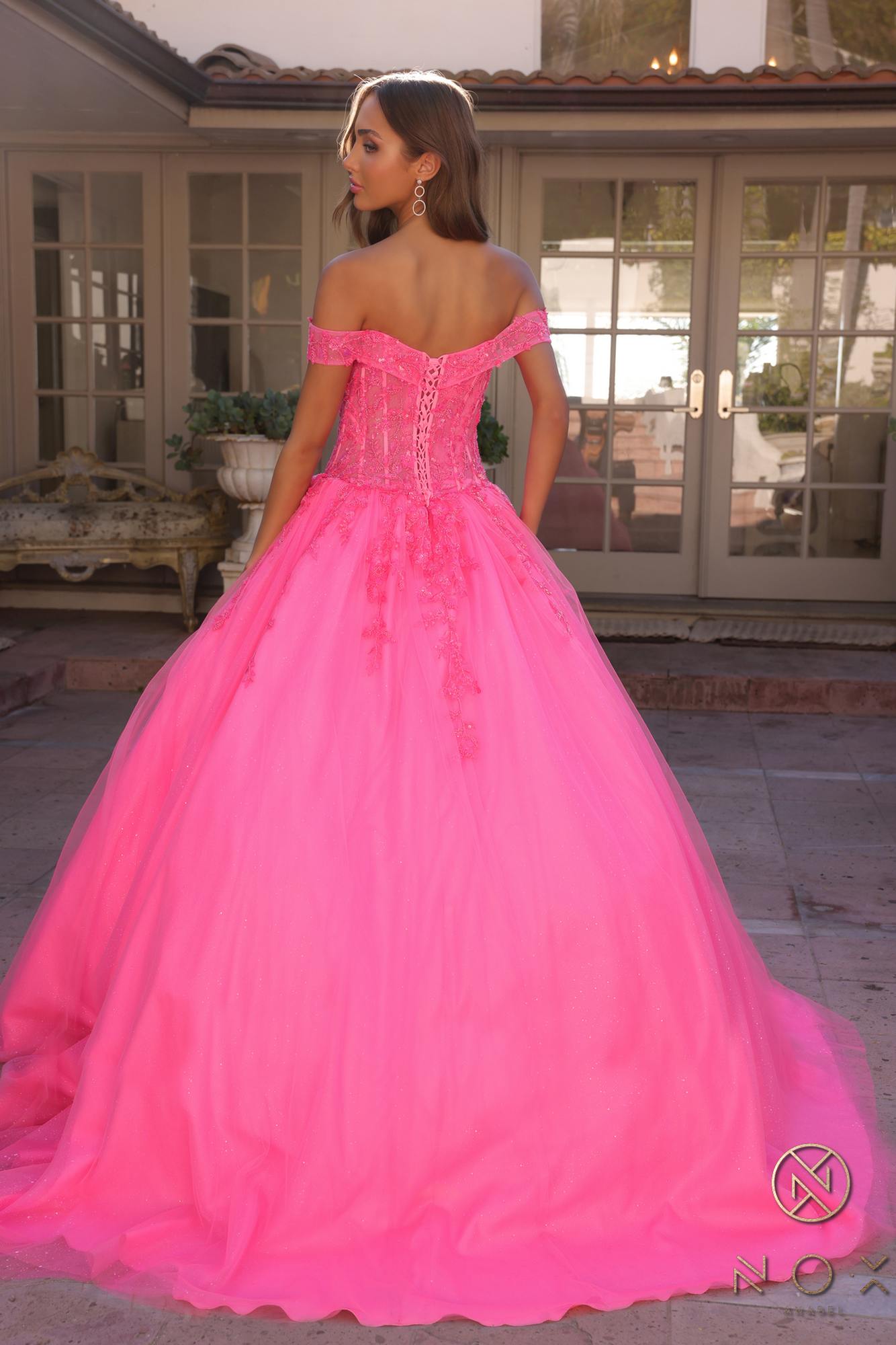 Nox Anabel H1349 Poofy Long Quinceanera Off the Shoulder Ballgown by DiscountDressShop