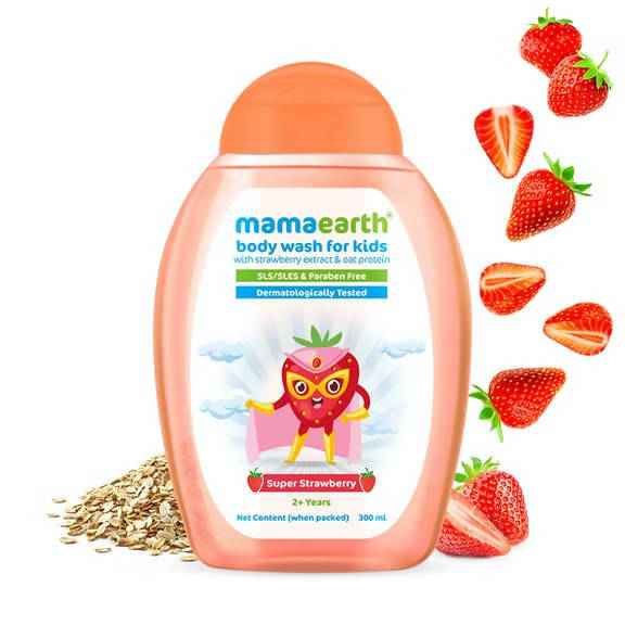 Mamaearth Super Strawberry Body Wash for Kids with Strawberry & Oat Protein - Limited Time Offer