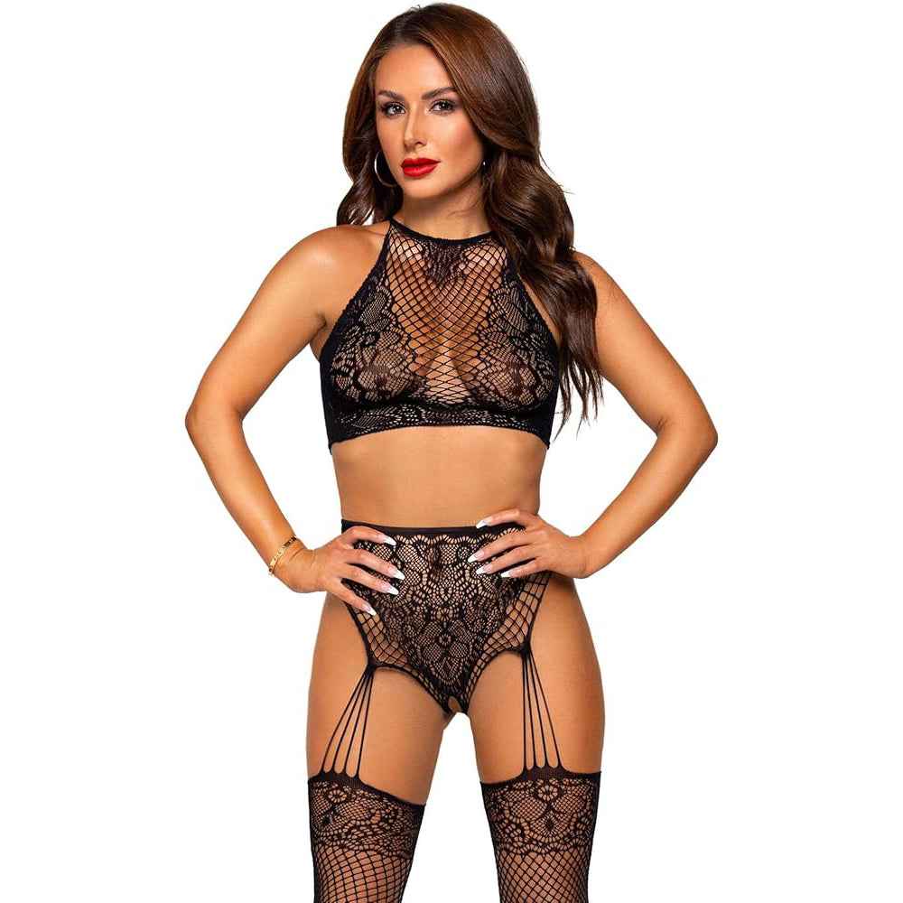 Gothic Allure Lace Garter Set - accessories