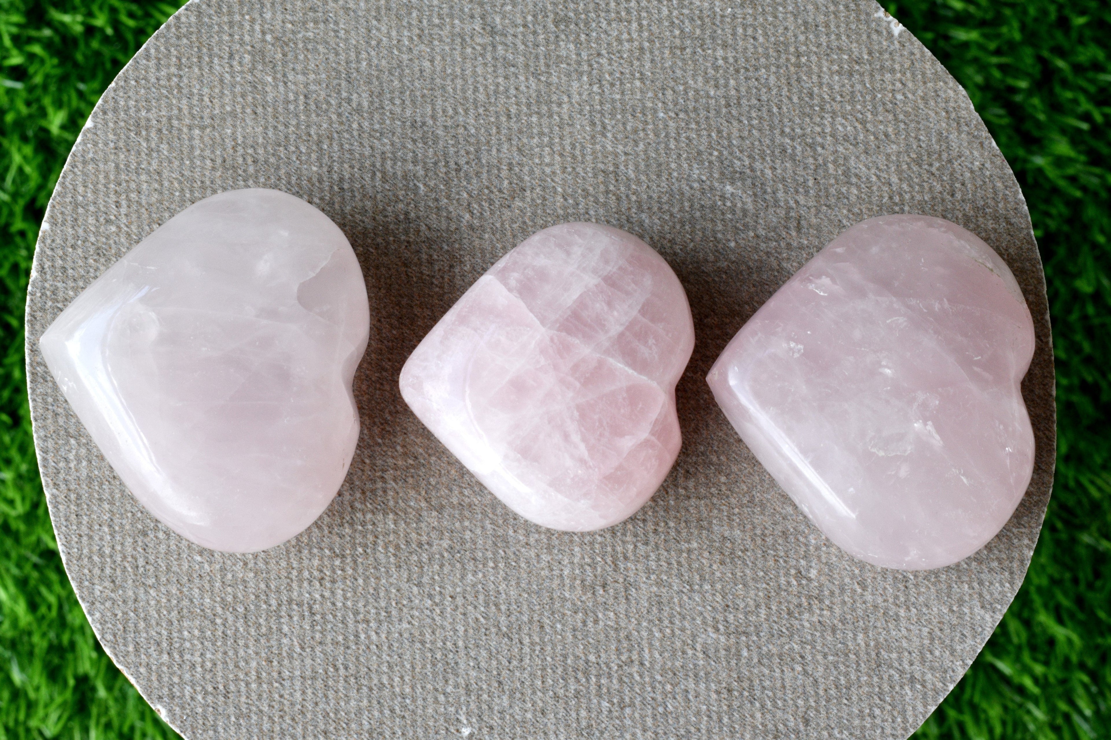 Polished Rose Quartz Heart Crystal, Puffy Mini 2 Inch Pocket Crystal Heart DestGlow