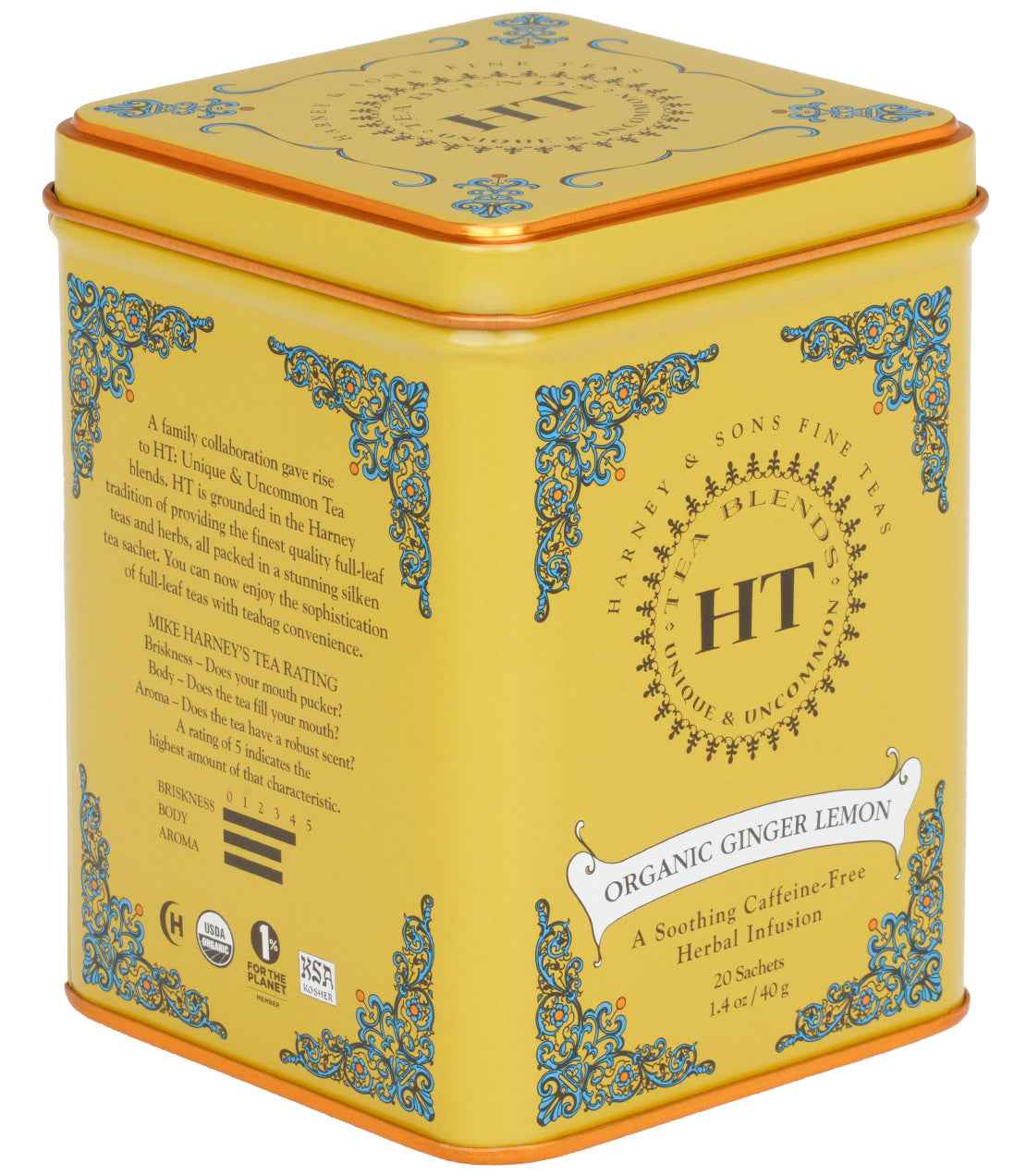 Organic Ginger Lemon, HT Tin of 20 Sachets