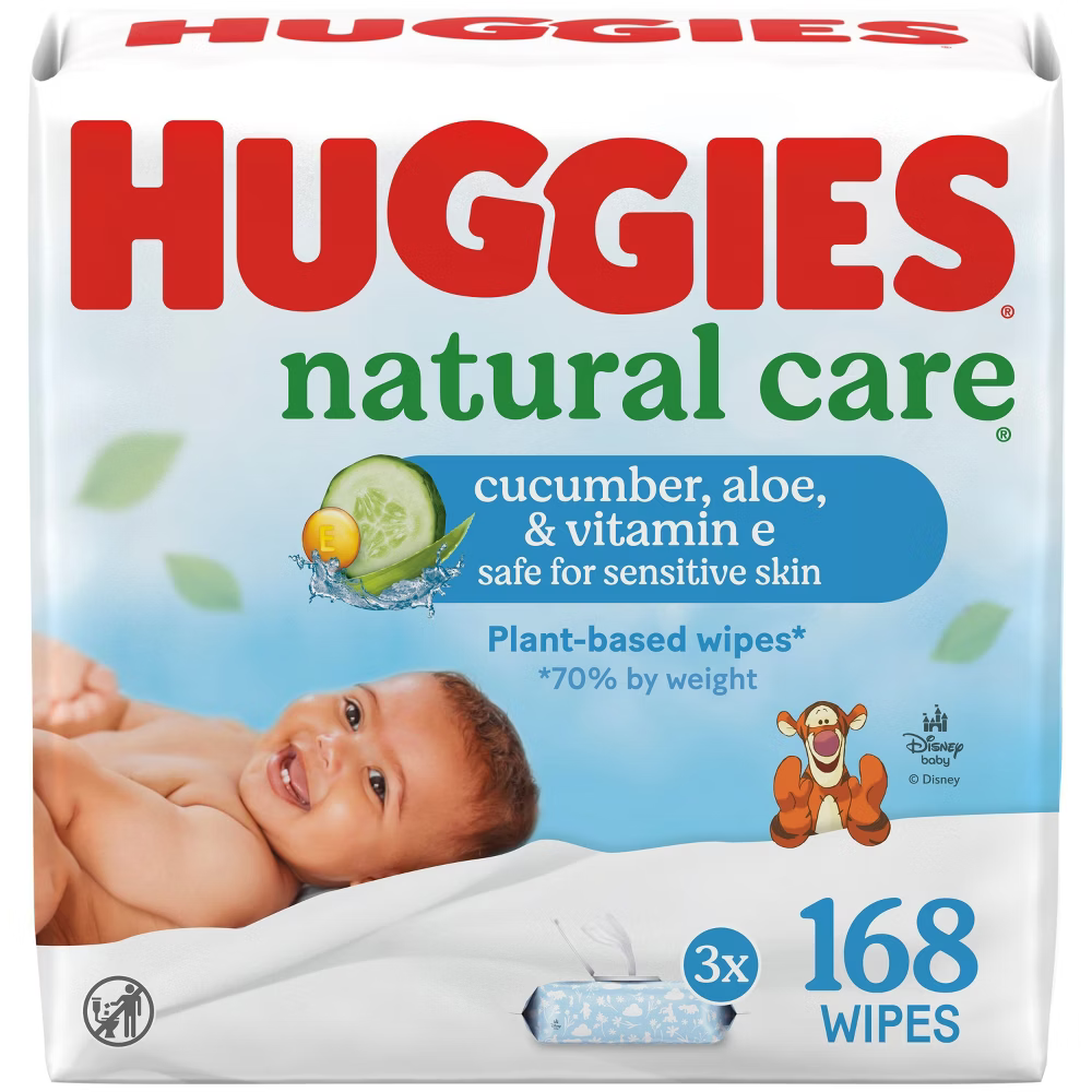 HUGGIES Natural Care Baby Wipes, 168 ct DestGlow