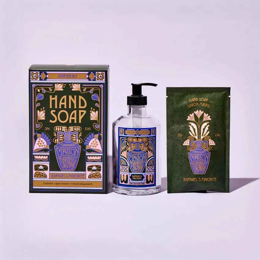 Maison Mascarell Hand Soap Starter Kit Dispenser & Soap Refill - Imperfect Container by This is Beauty US