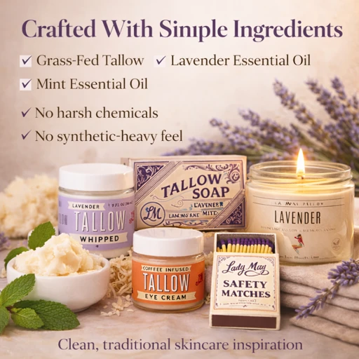 Lavender Tallow Gift Set - Premium Relaxation Bundle | Skincare, Candle & Soap by Lady May Tallow