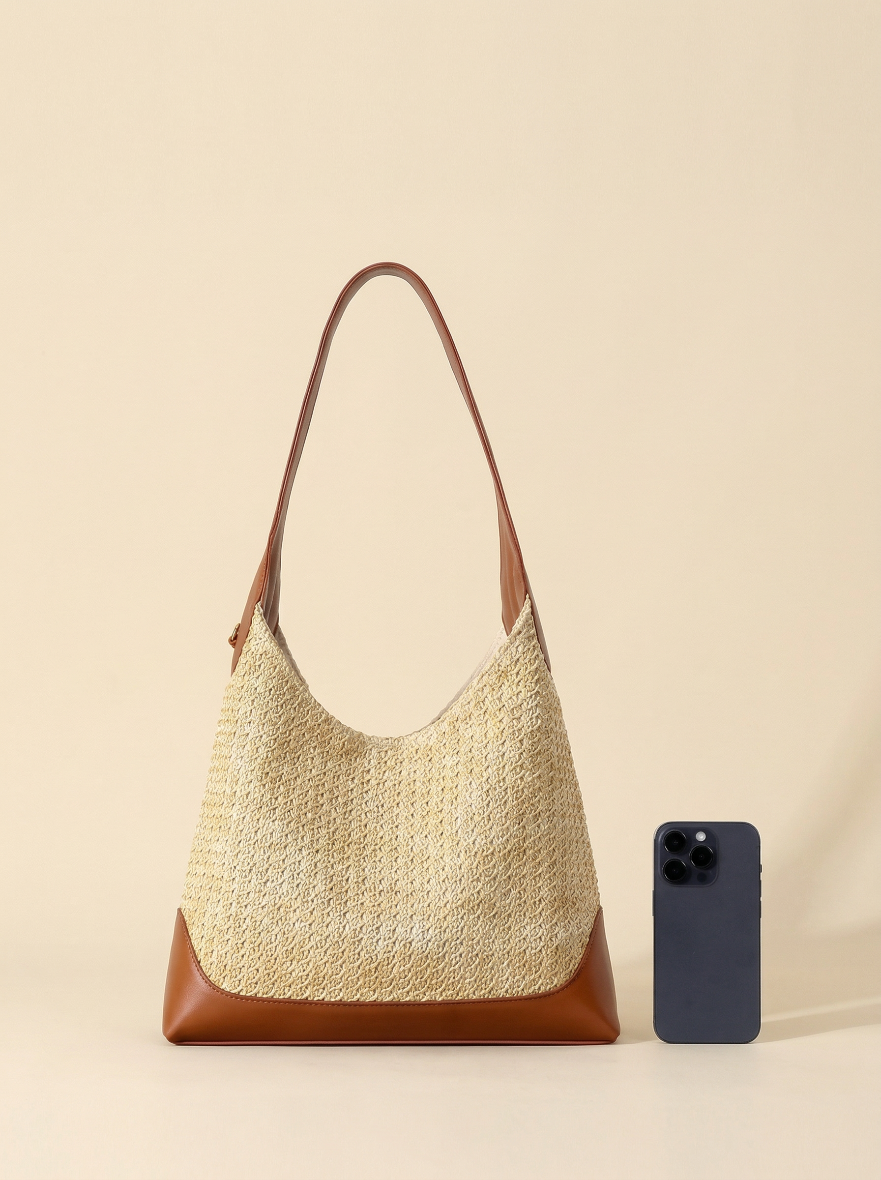 Artisanal Handwoven Colorblock Bucket Bag for Effortless Coastal Style DestGlow