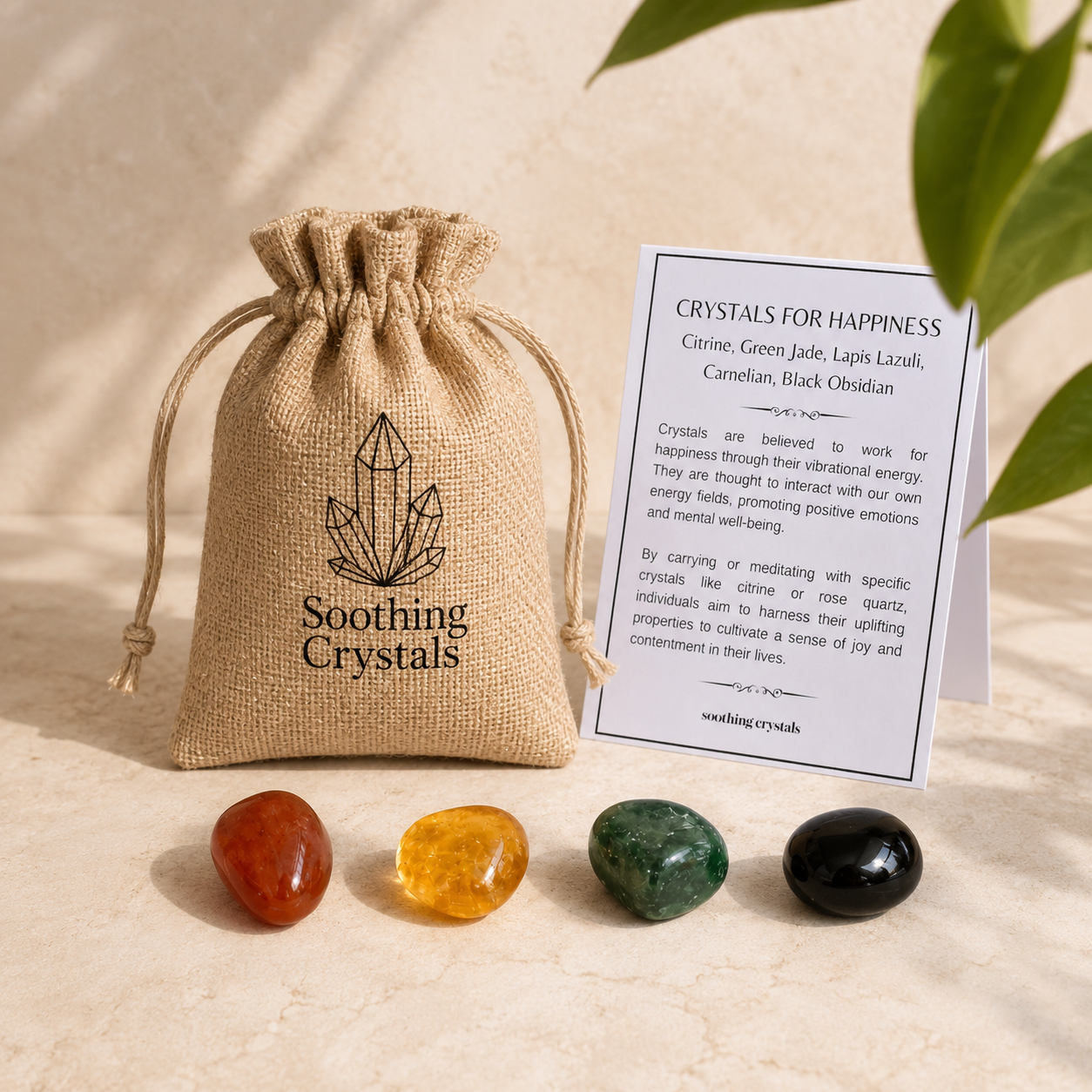 Promoting HAPPINESS Crystal Kit, Gemstone Tumble Kit, Happiness Crystal Gift Set