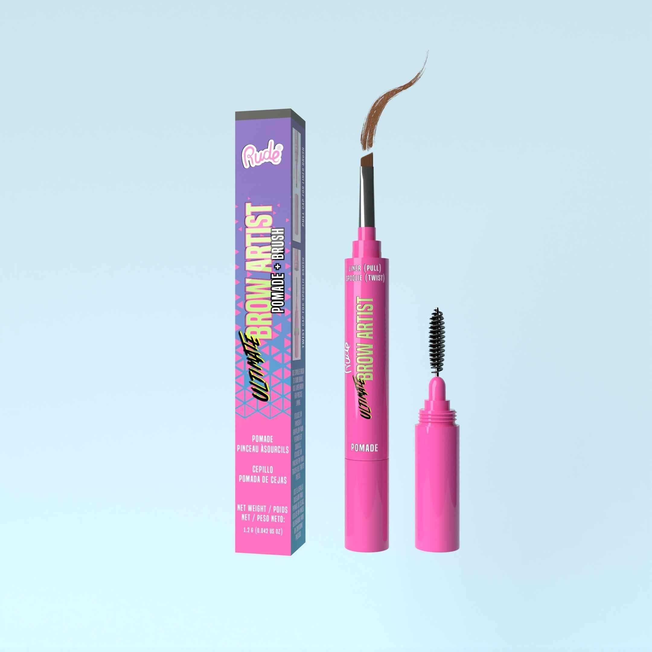 RUDE Ultimate Brow Artist Pomade and Brush - Hazel