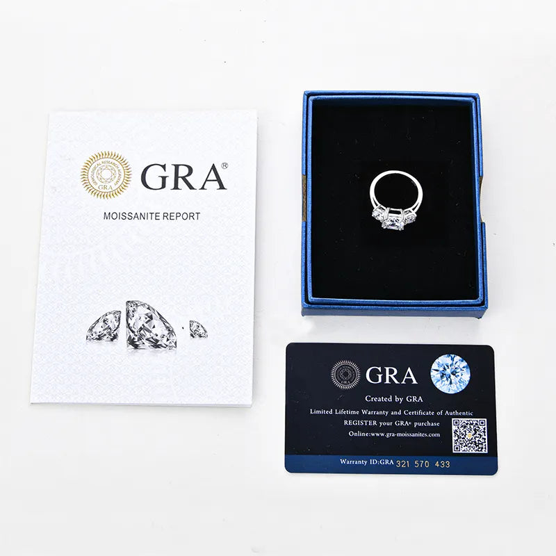 3.5 Carat Sparkala™ Three-Stone Ring (Platinum over Fine Sterling Silver) by Sparkala
