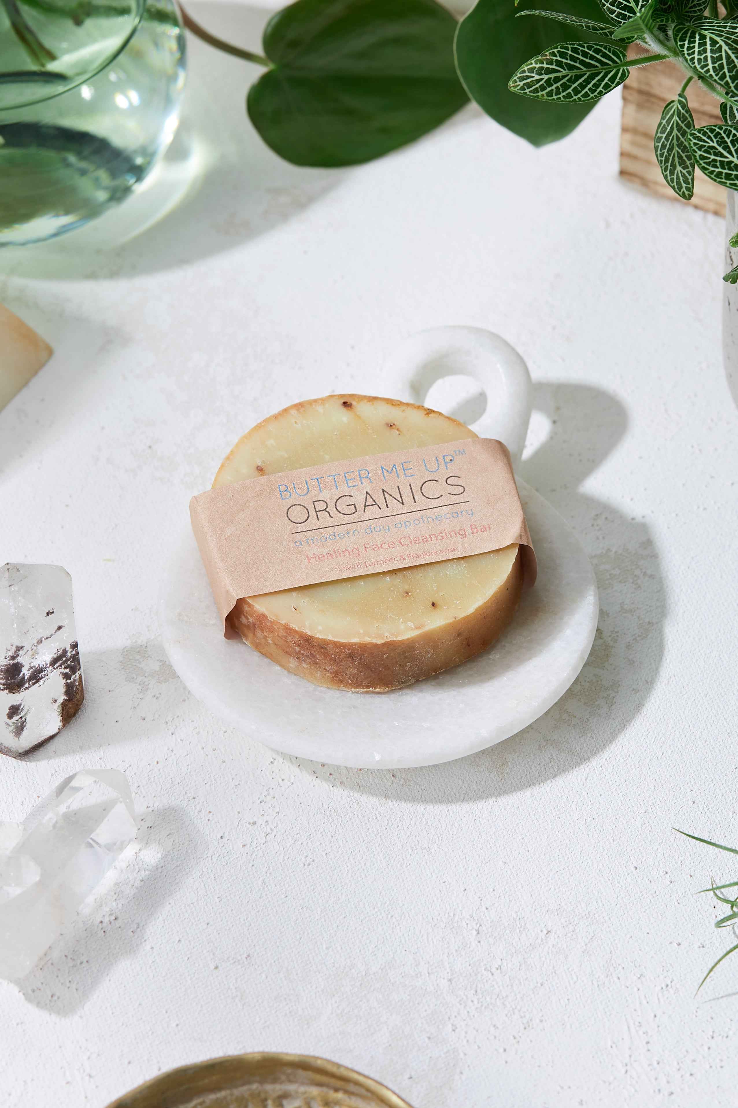 Healing Organic Facial Bar / Frankincense and Myrrh / Turmeric / Organic Face Wash / Organic Facial Cleanser / Face Cleanser / Cleansing Bar by Butter Me Up Organics