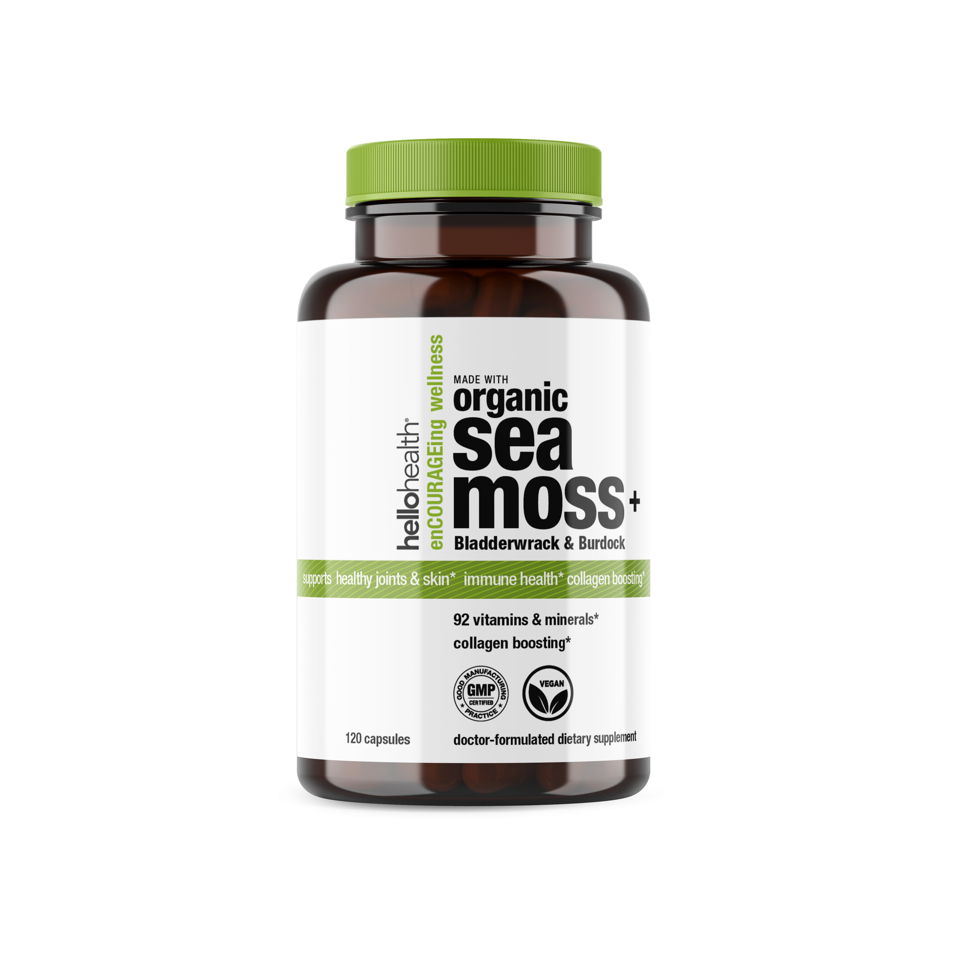 Organic Irish Sea Moss, Organic Bladderwrack, & Organic Burdock capsules