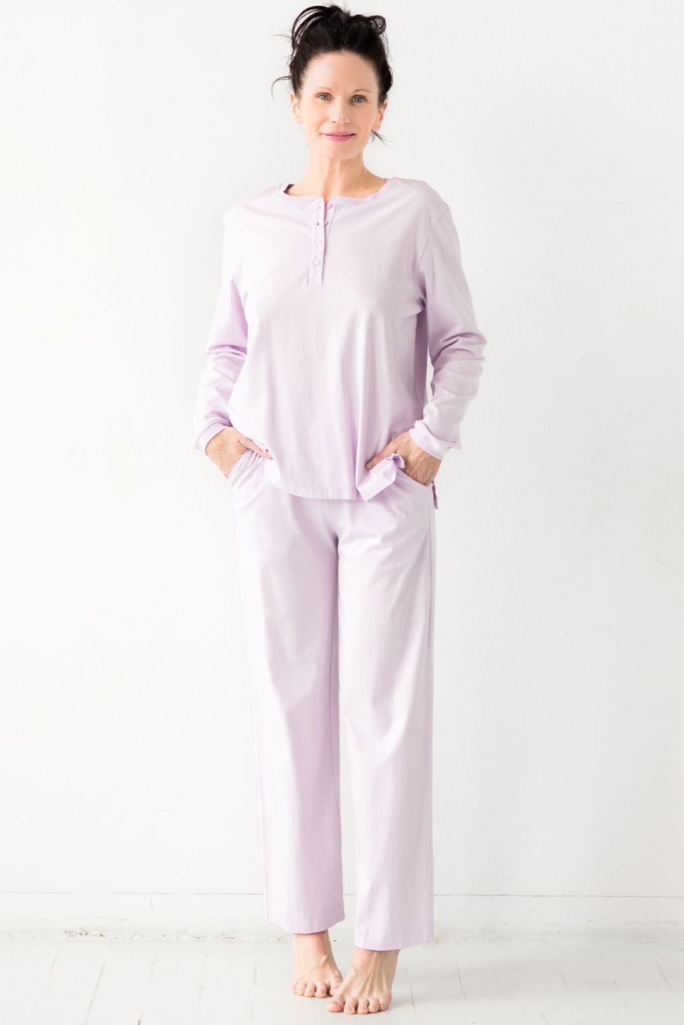 Straight Leg Pants in Pima Cotton - DestGlow