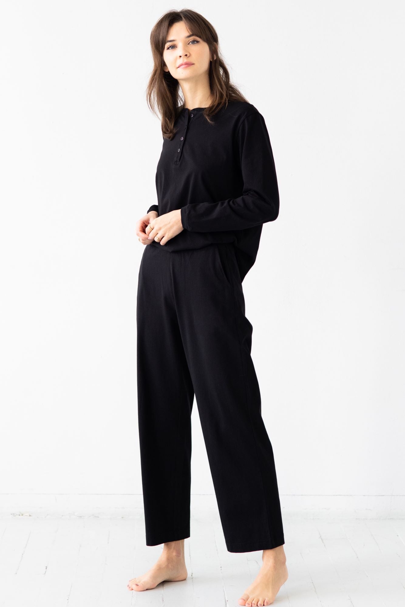 Straight Leg Pants in Pima Cotton - DestGlow