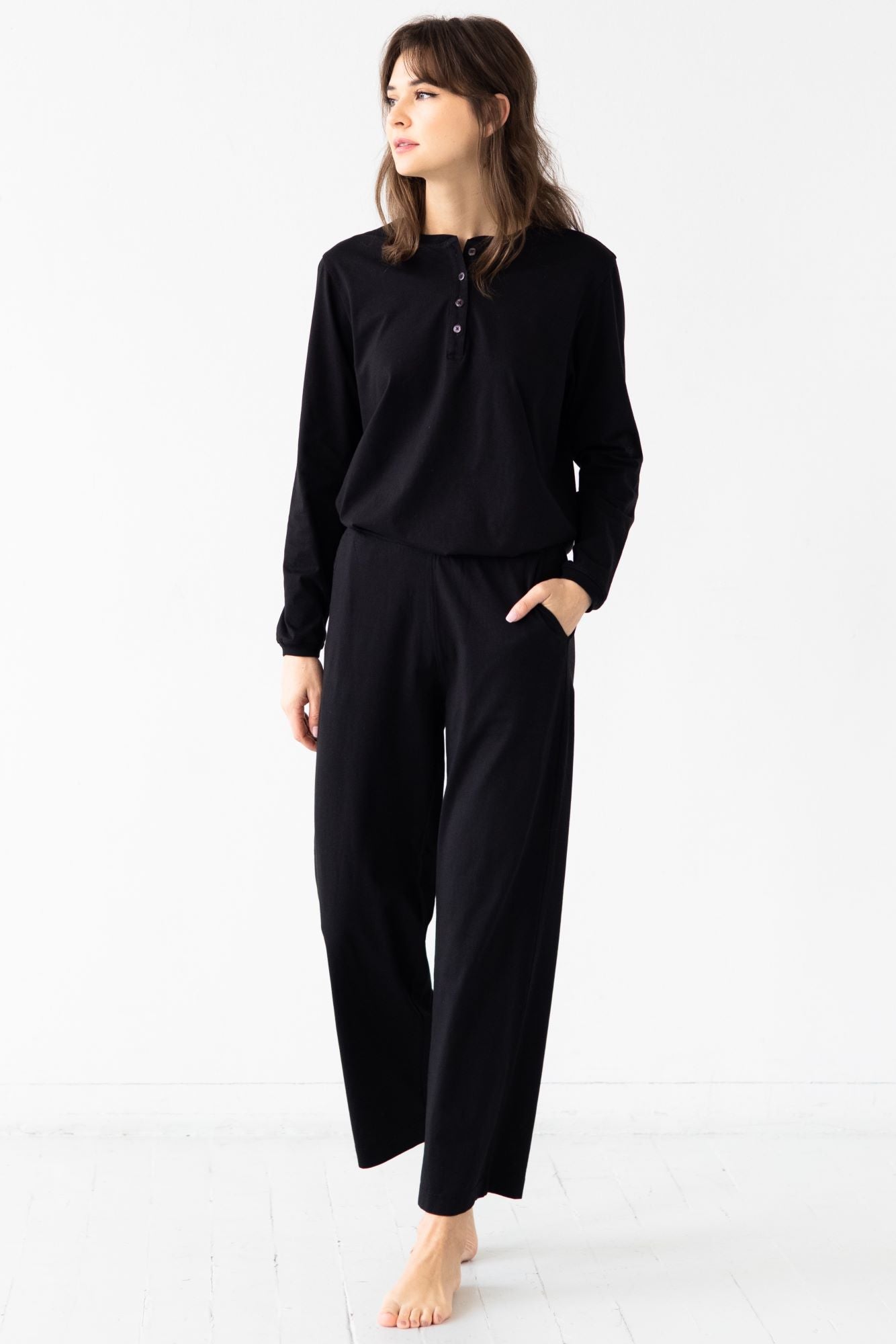 Straight Leg Pants in Pima Cotton - DestGlow