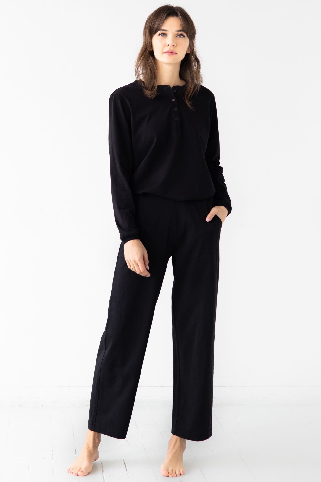 Straight Leg Pants in Pima Cotton - DestGlow
