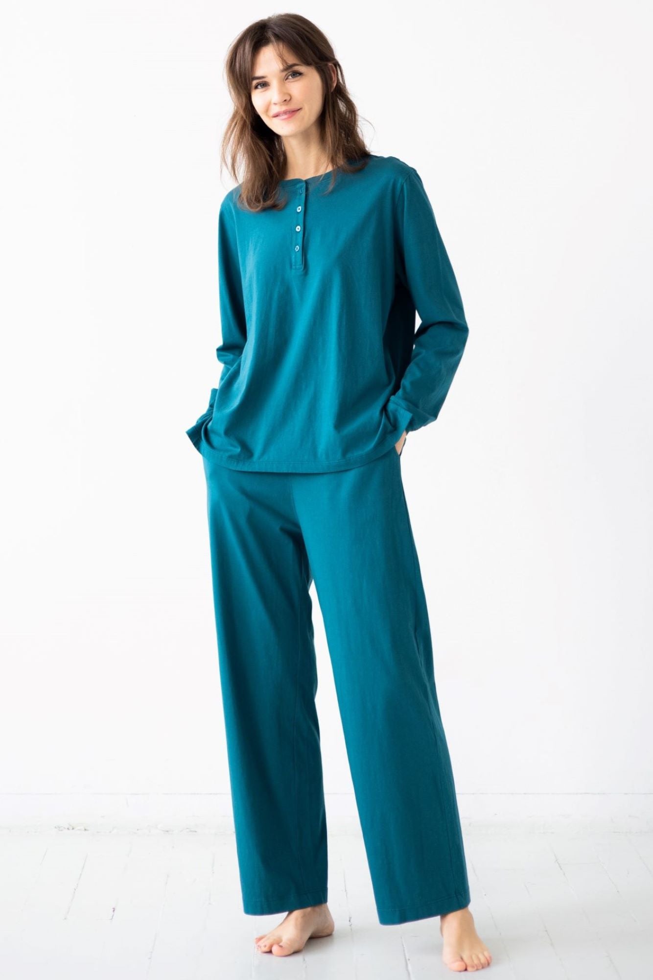 Straight Leg Pants in Pima Cotton - DestGlow