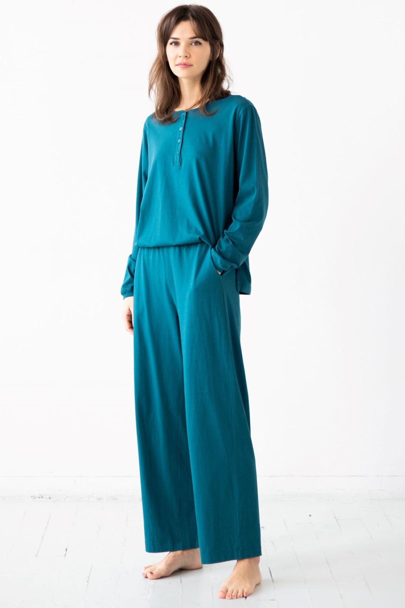 Straight Leg Pants in Pima Cotton - DestGlow