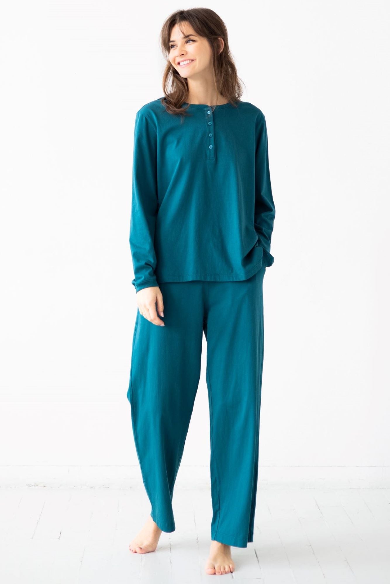 Straight Leg Pants in Pima Cotton - DestGlow
