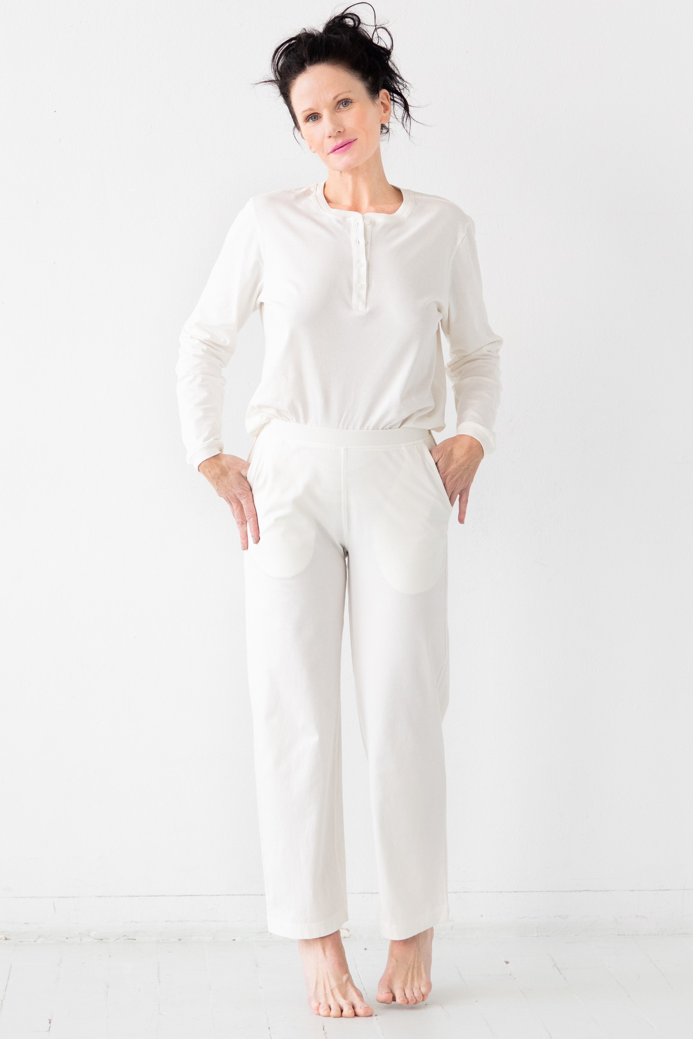 Straight Leg Pants in Pima Cotton - DestGlow