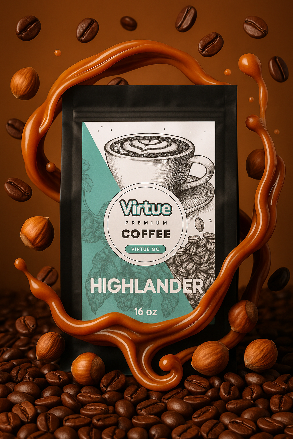 Decaf Coffee – 16oz | Full Flavor No Jitters , Small Batch, Expertly Roasted by Virtrue