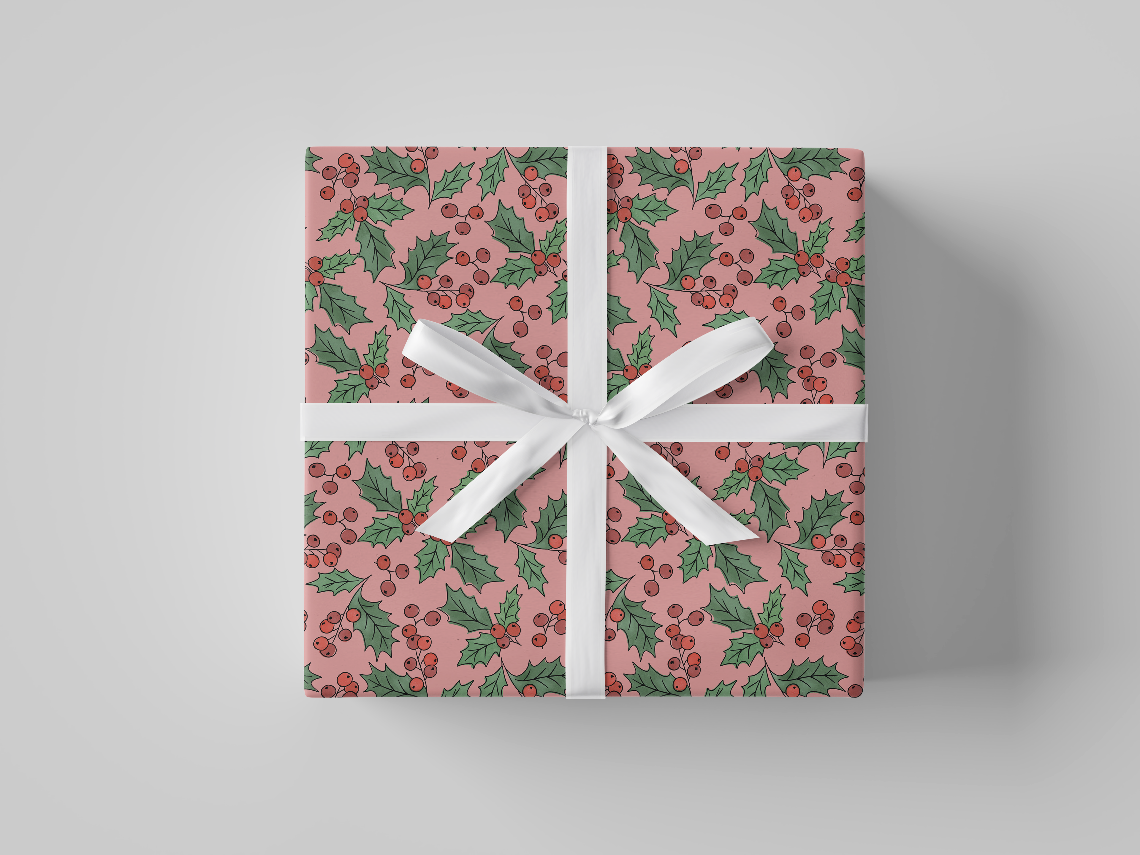 Holly Berry Gift Wrap by Deck & Adorn