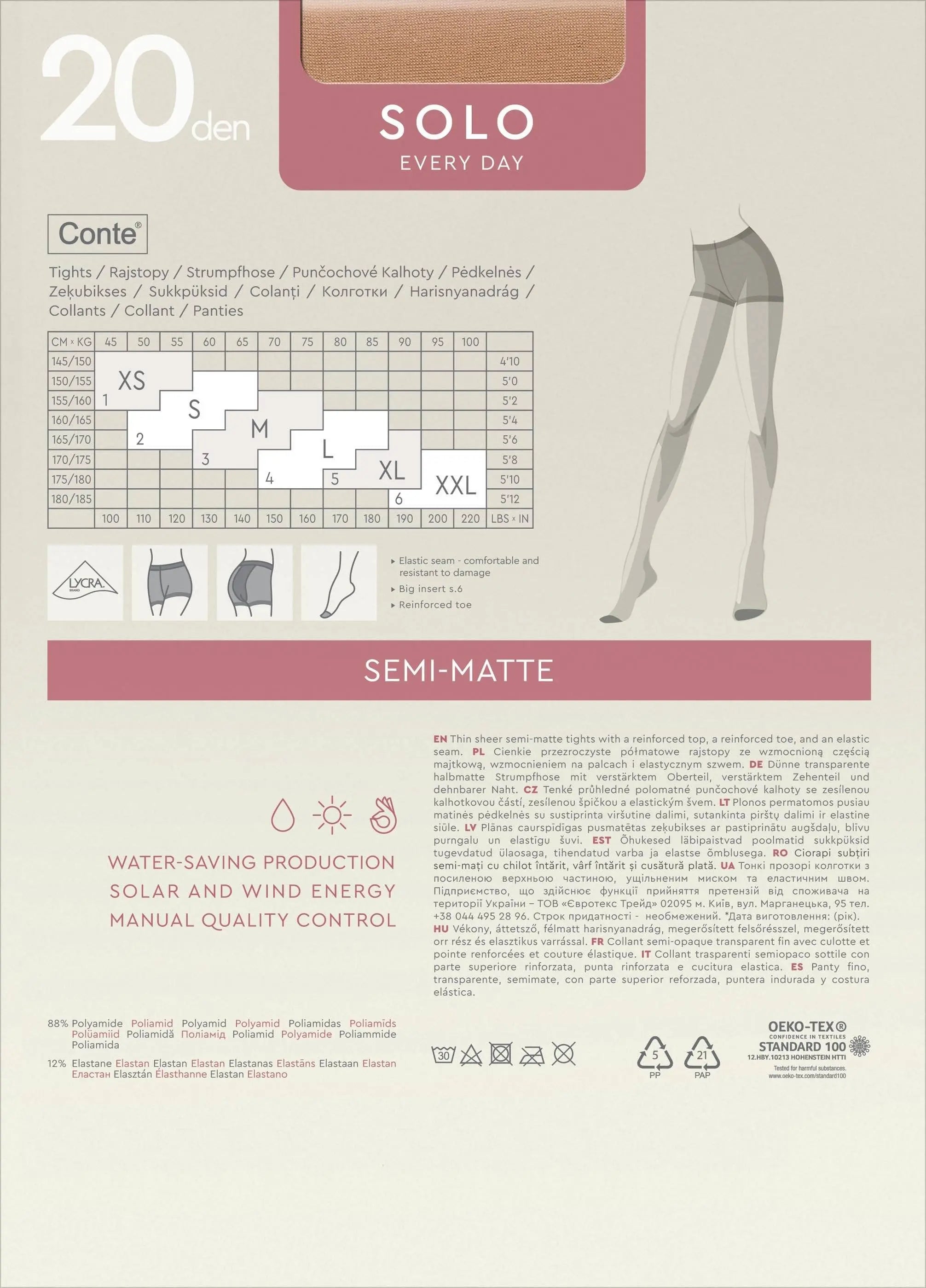 Tights Conte Solo 20 Den - Classic Pantyhose by TheRanok.com