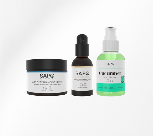 Sapo Hydrating Glow Kit – Cucumber Cleanser, Vitamin C Serum and Daily