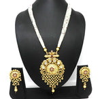 Joban Fashion White With Rajwadi Polish Necklace Set