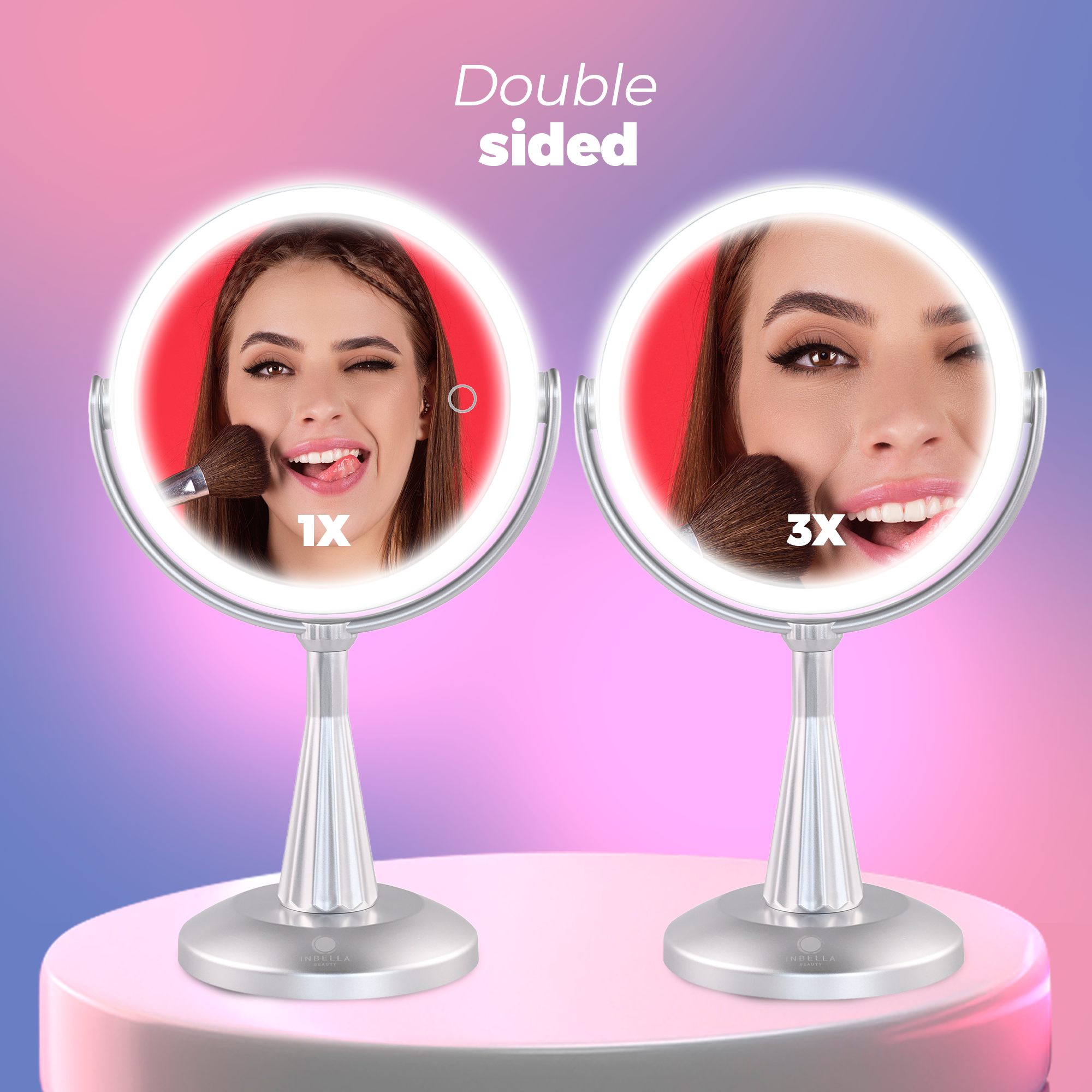 Lily InBella LED Vanity Mirror – Adjustable Light & 360° Rotating DestGlow