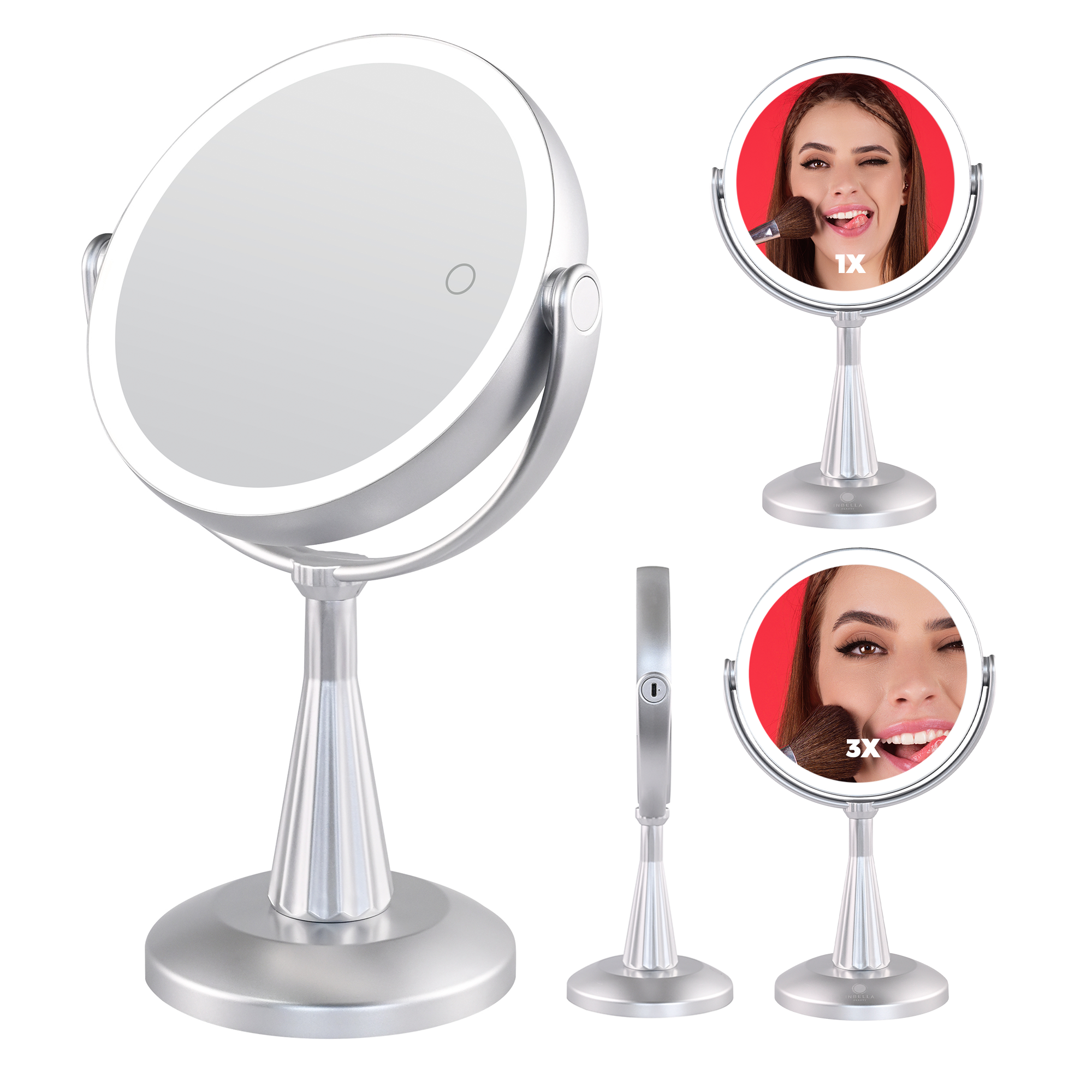 Lily InBella LED Vanity Mirror – Adjustable Light & 360° Rotating DestGlow