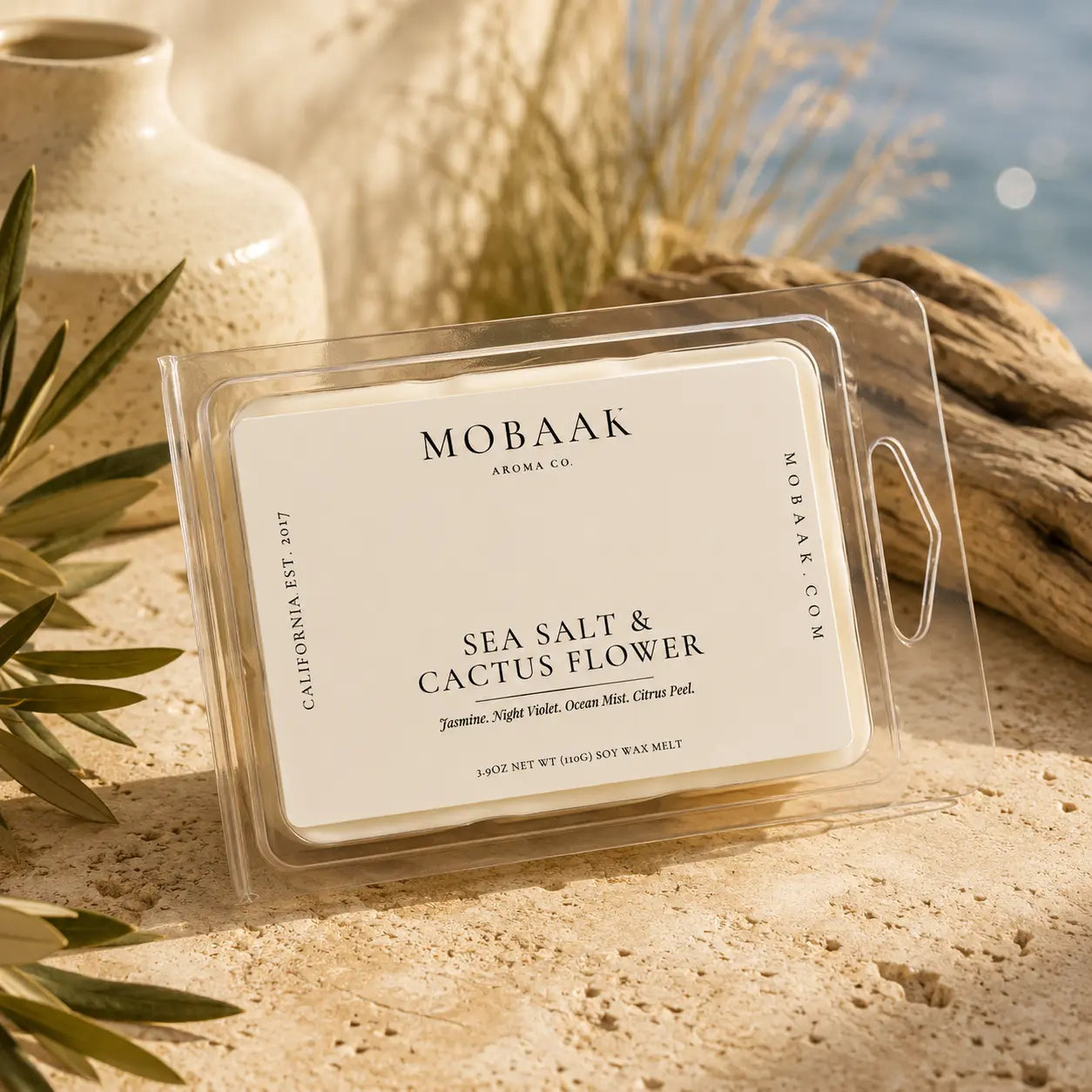 Sea Salt & Cactus Flower Wax Melt (Wickless Tart) by Mobaak Aromatherapy Shoppe