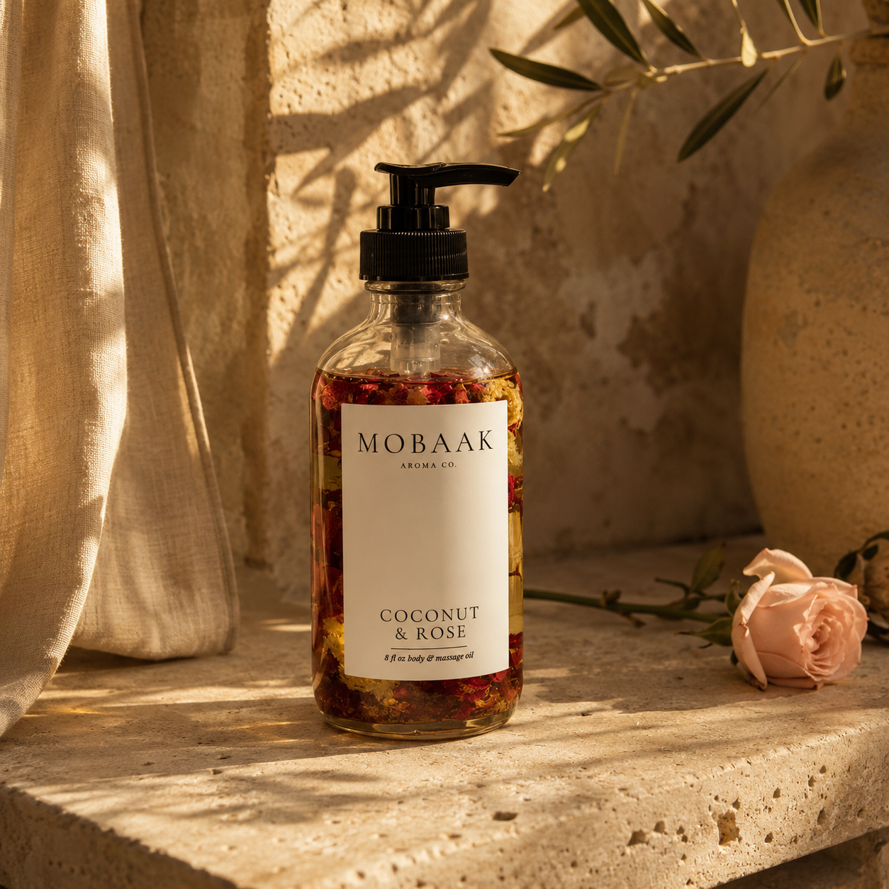 Coconut & Rose Body Oil by Mobaak Aromatherapy Shoppe