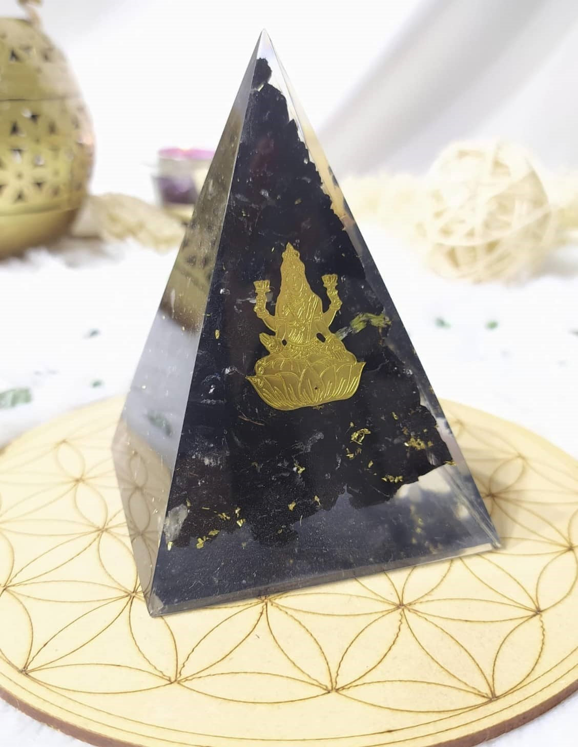Black Tourmaline Orgone Laxmi Pyramid DestGlow