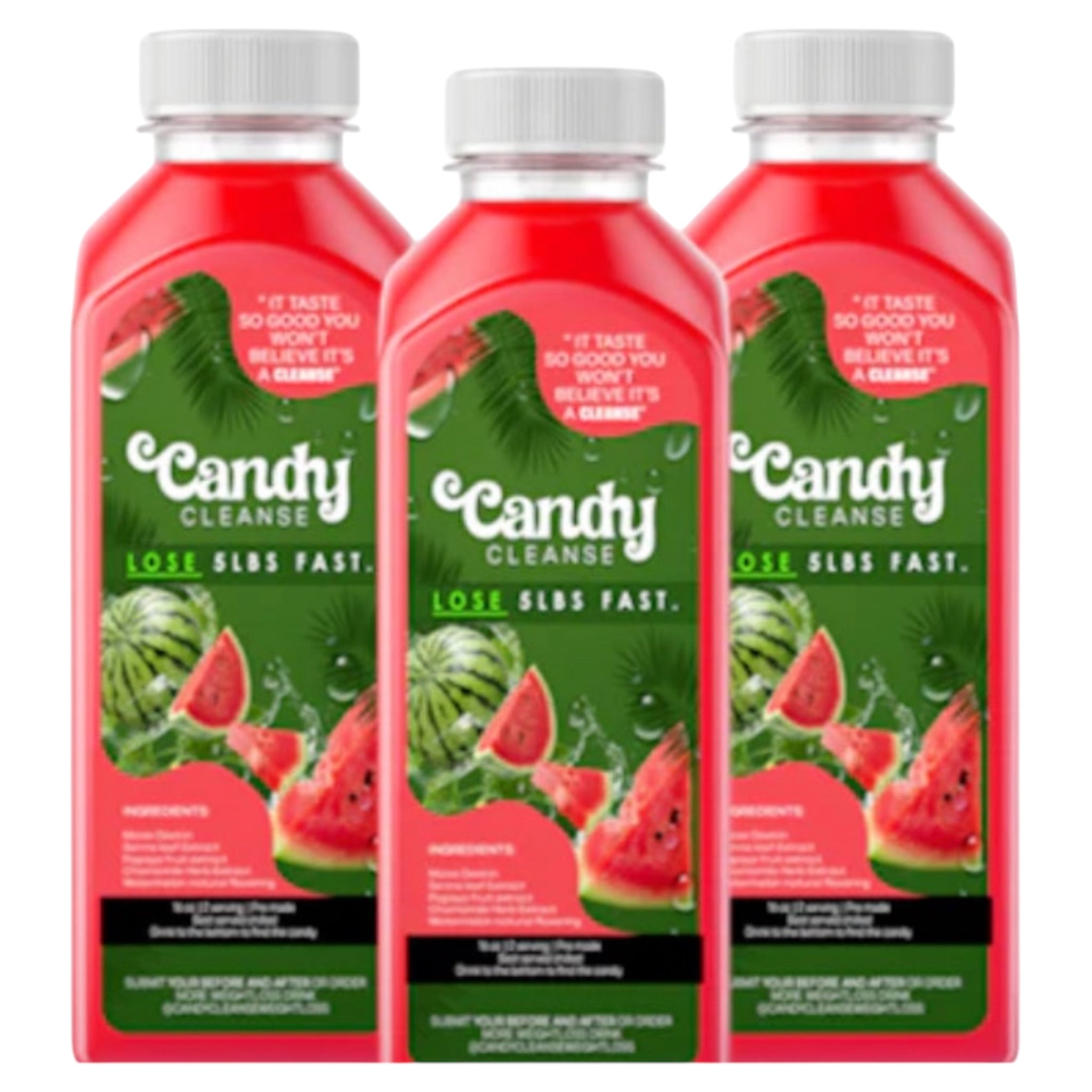 Candy Cleanse Watermelon 6-Day Detox Drink | All-Natural Pre-Made Cleanse for Weight Loss & Digestion by Seamoss depot