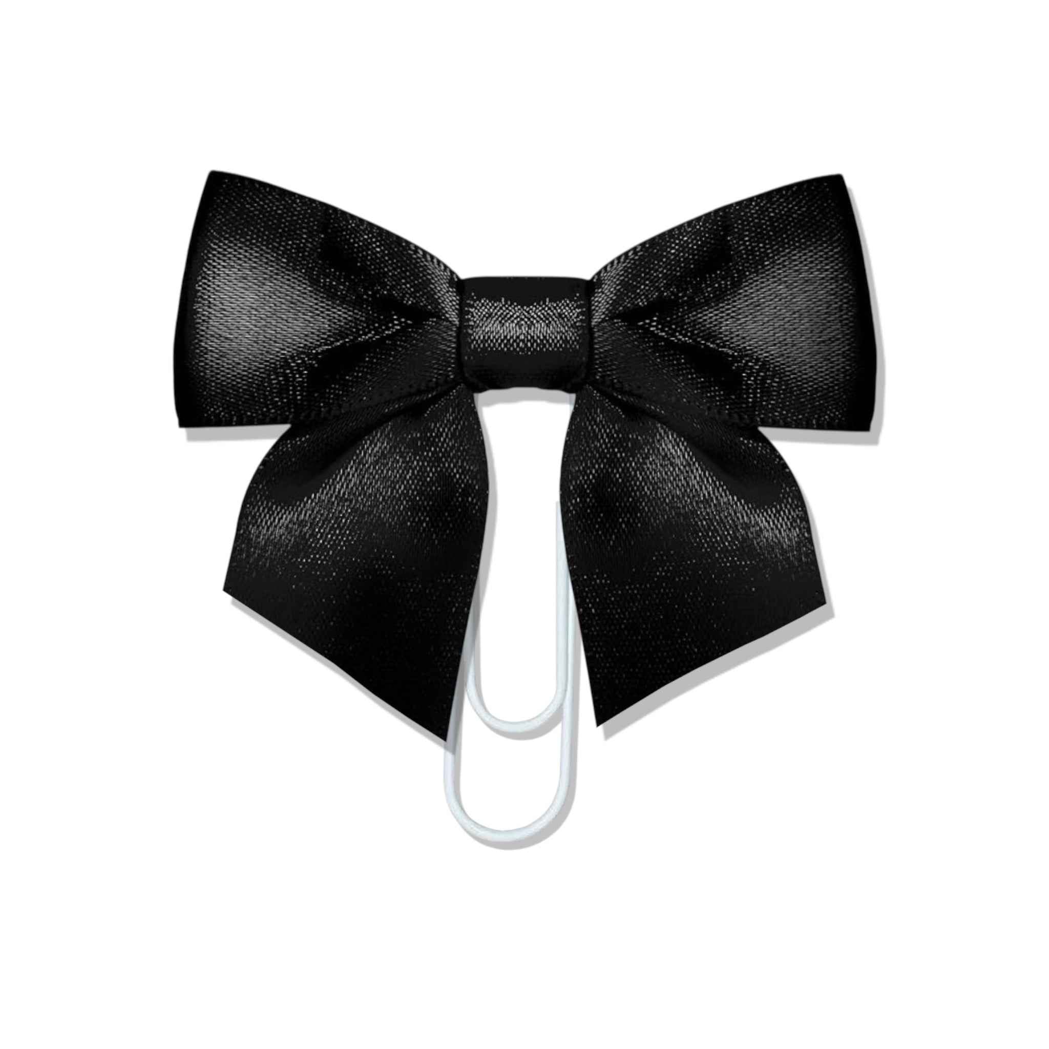 Satin Bow Bookmark -Black