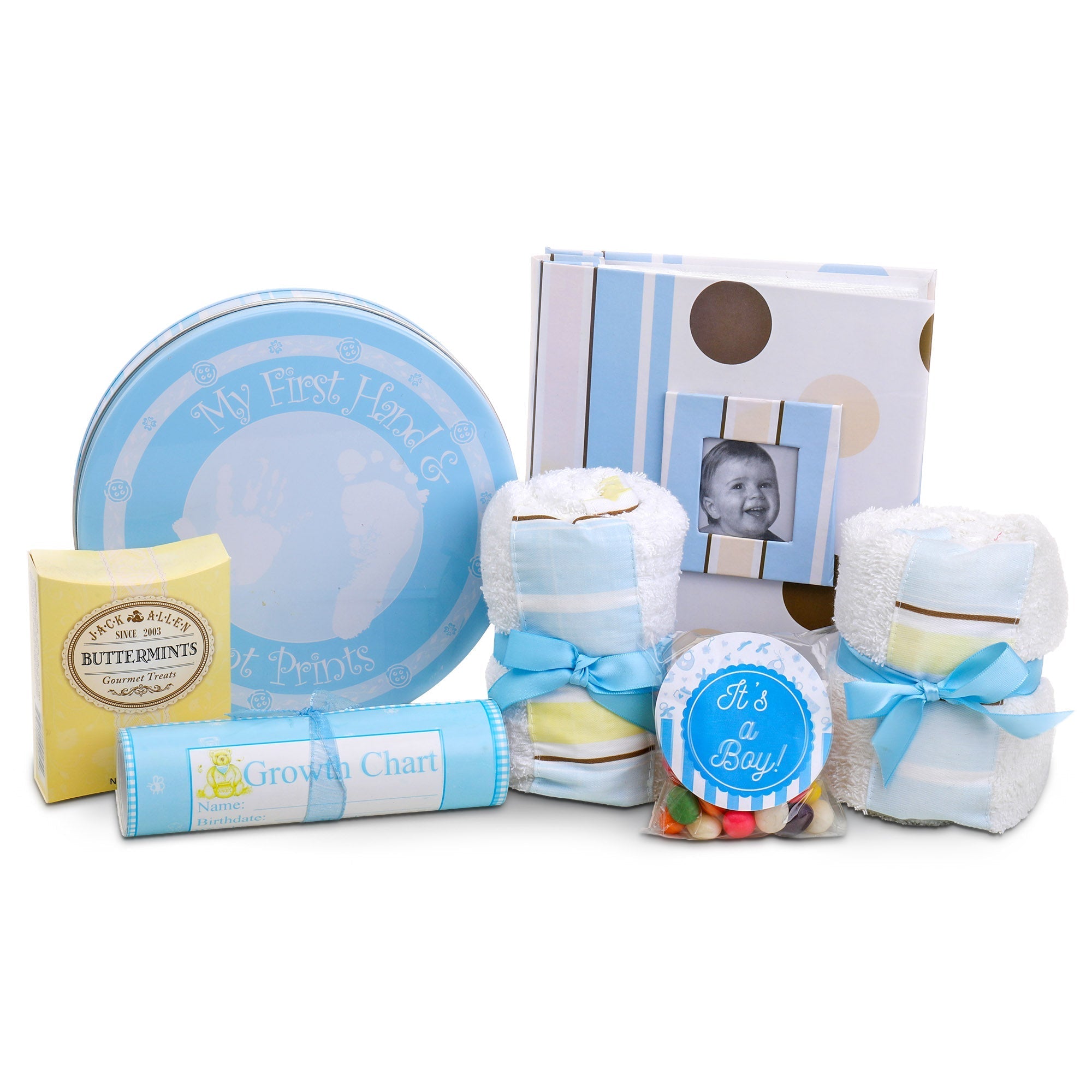 Welcome to the World Baby Boy Gift Basket DestGlow